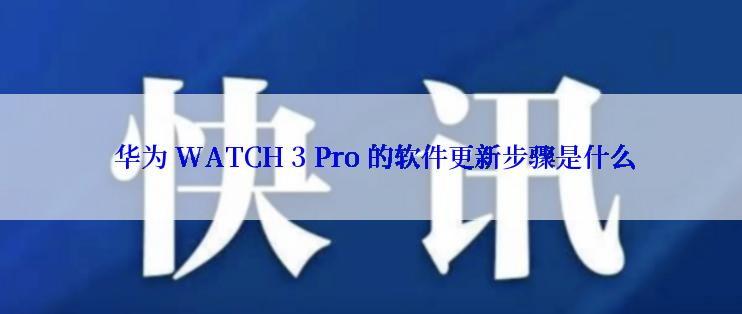  华为 WATCH 3 Pro 的软件更新步骤是什么