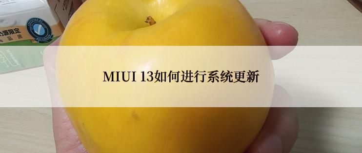 MIUI 13如何进行系统更新