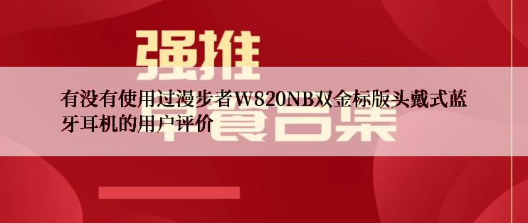 有没有使用过漫步者W820NB双金标版头戴式蓝牙耳机的用户评价