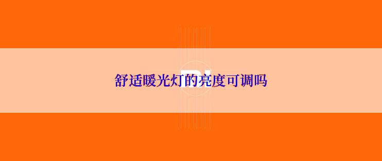 舒适暖光灯的亮度可调吗