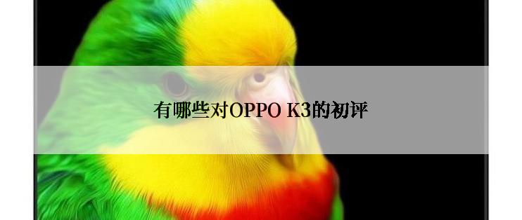 有哪些对OPPO K3的初评