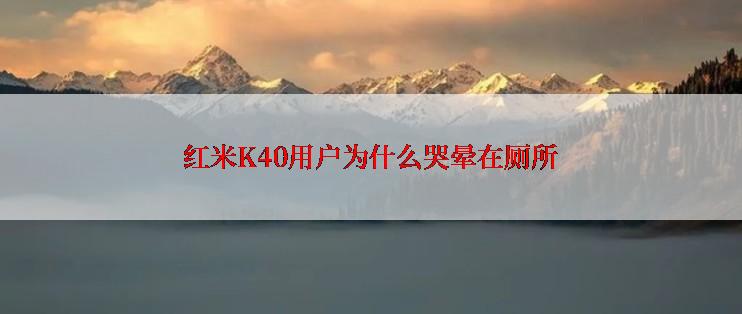 红米K40用户为什么哭晕在厕所