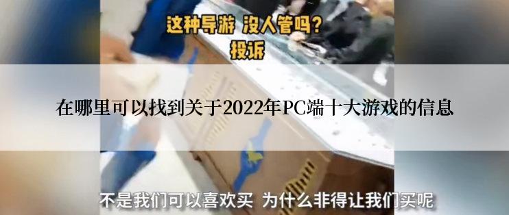 在哪里可以找到关于2022年PC端十大游戏的信息