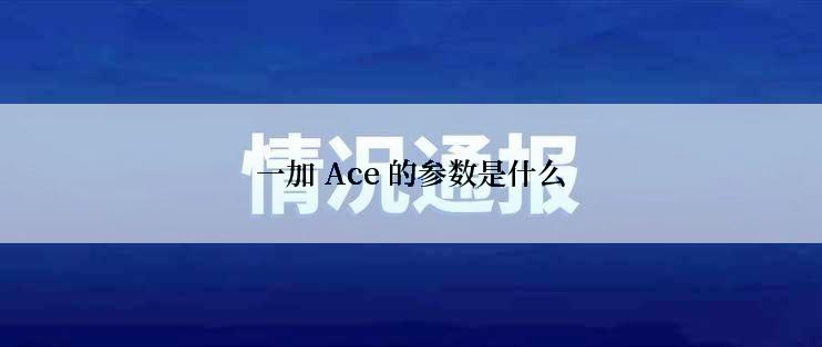 一加 Ace 的参数是什么