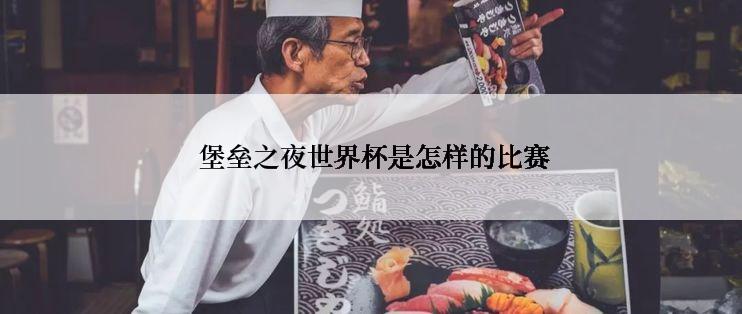  堡垒之夜世界杯是怎样的比赛