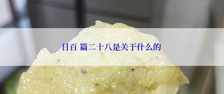 日百 篇二十八是关于什么的