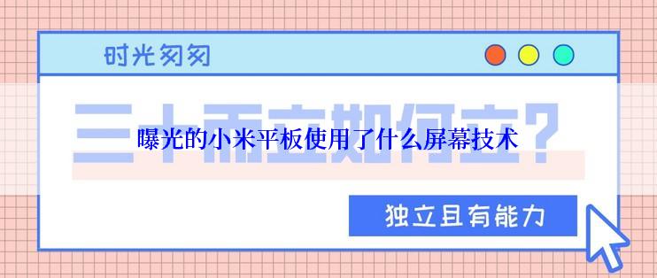 曝光的小米平板使用了什么屏幕技术