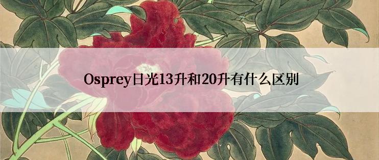  Osprey日光13升和20升有什么区别