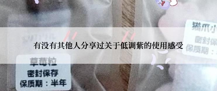 有没有其他人分享过关于低调紫的使用感受