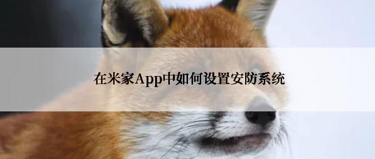  在米家App中如何设置安防系统