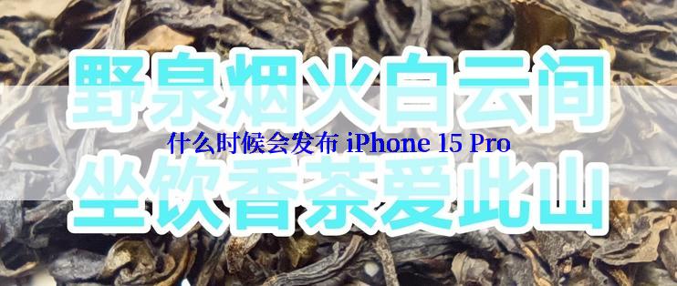 什么时候会发布 iPhone 15 Pro