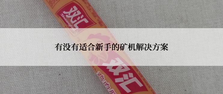 有没有适合新手的矿机解决方案