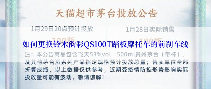 如何更换铃木韵彩QS100T踏板摩托车的前刹车线