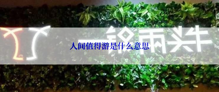 人间值得游是什么意思