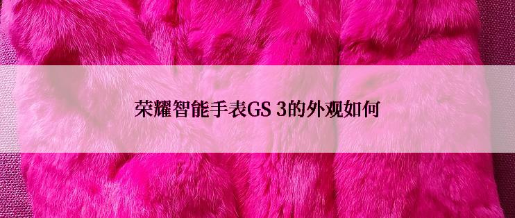 荣耀智能手表GS 3的外观如何