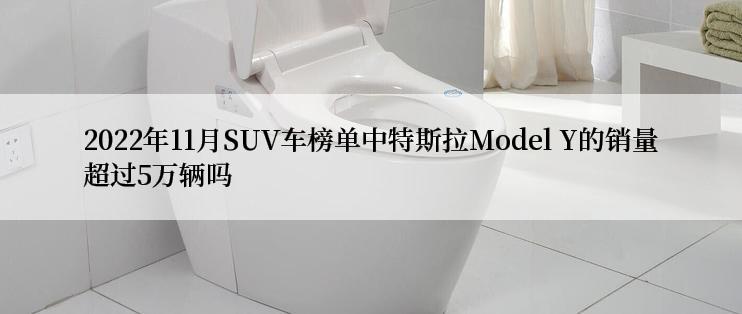 2022年11月SUV车榜单中特斯拉Model Y的销量超过5万辆吗