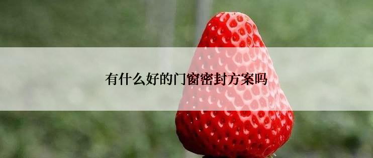 有什么好的门窗密封方案吗