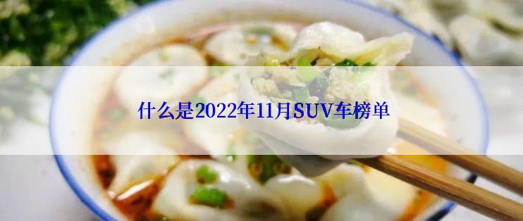  什么是2022年11月SUV车榜单