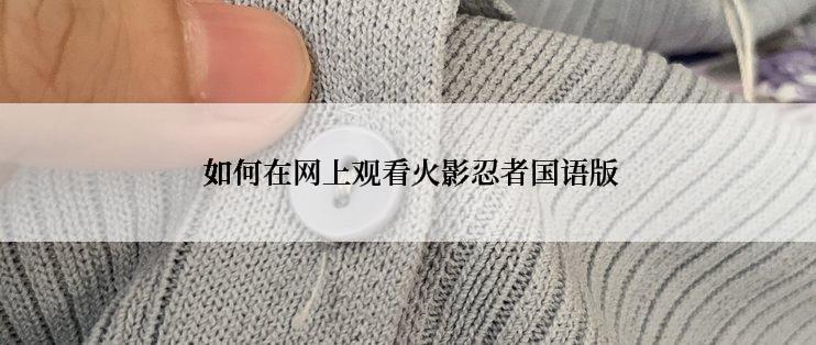  如何在网上观看火影忍者国语版