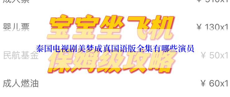 泰国电视剧美梦成真国语版全集有哪些演员