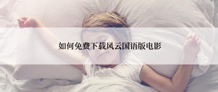  如何免费下载风云国语版电影