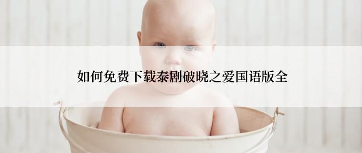  如何免费下载泰剧破晓之爱国语版全