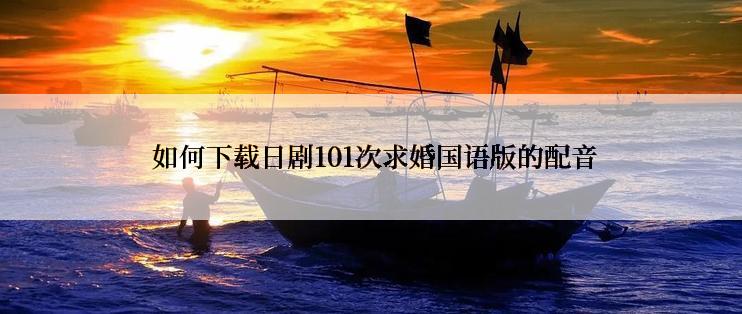  如何下载日剧101次求婚国语版的配音