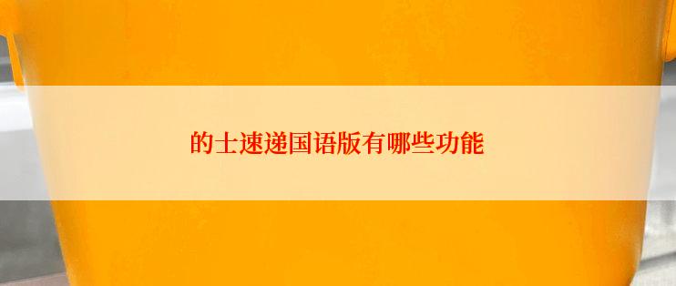 的士速递国语版有哪些功能