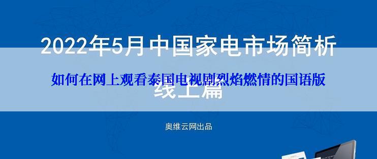 如何在网上观看泰国电视剧烈焰燃情的国语版