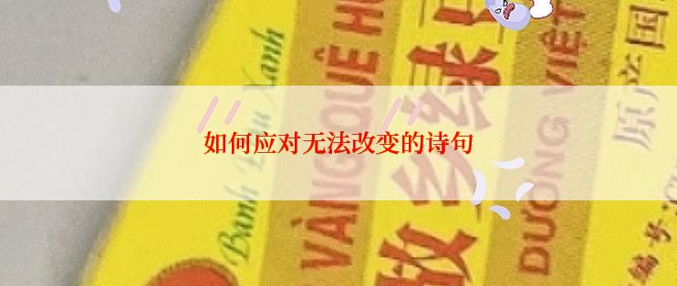 如何应对无法改变的诗句