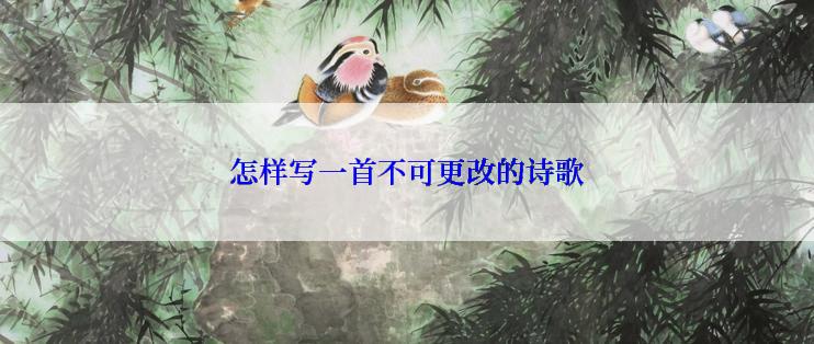 怎样写一首不可更改的诗歌