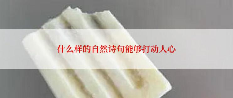 什么样的自然诗句能够打动人心