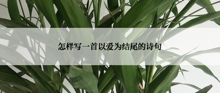 怎样写一首以爱为结尾的诗句