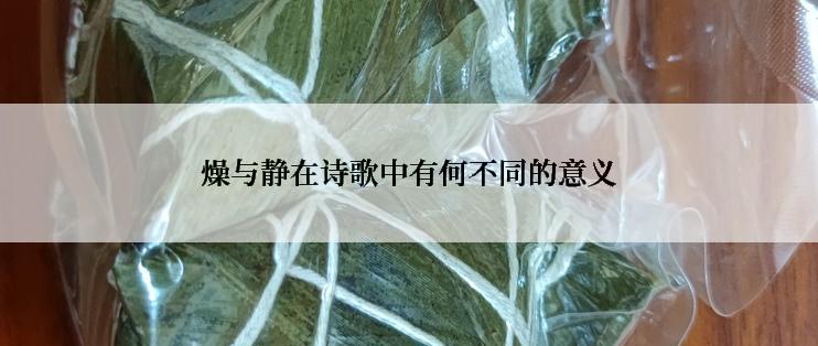 燥与静在诗歌中有何不同的意义