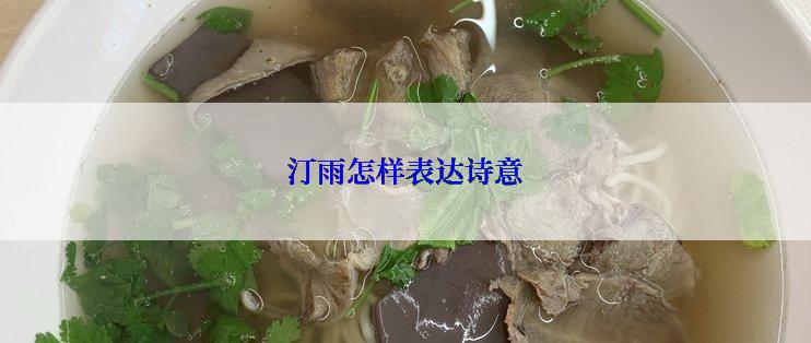 汀雨怎样表达诗意