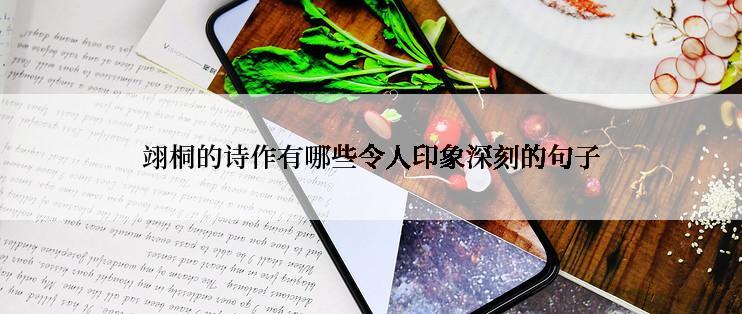 翊桐的诗作有哪些令人印象深刻的句子