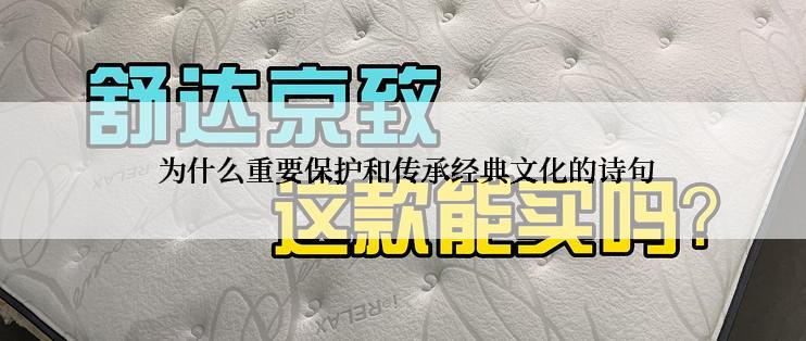  为什么重要保护和传承经典文化的诗句