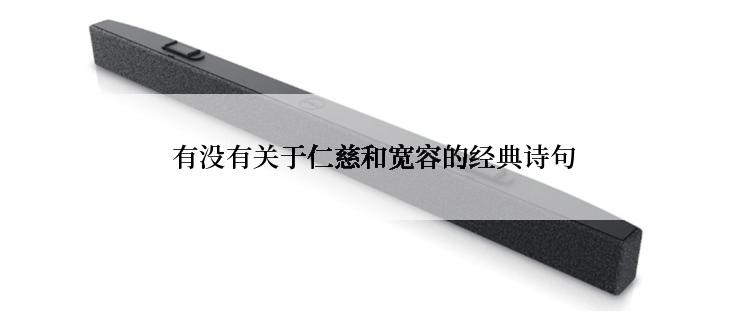  有没有关于仁慈和宽容的经典诗句