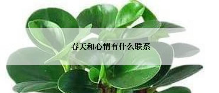  春天和心情有什么联系