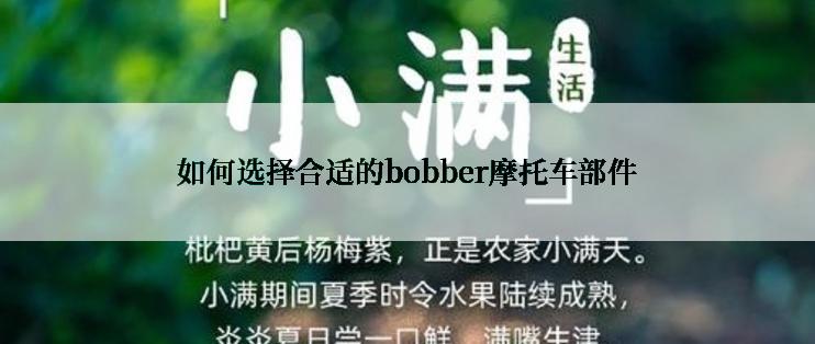 如何选择合适的bobber摩托车部件