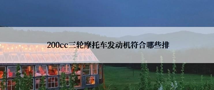  200cc三轮摩托车发动机符合哪些排