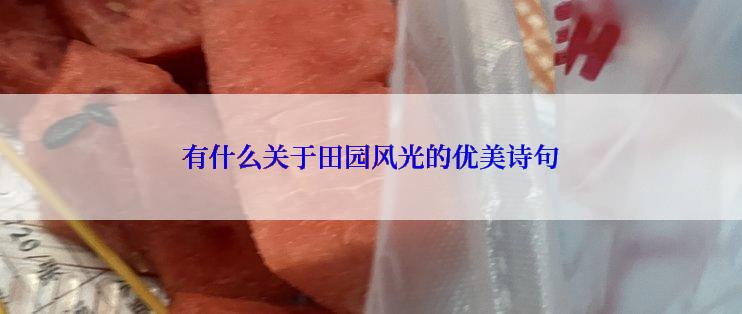 有什么关于田园风光的优美诗句