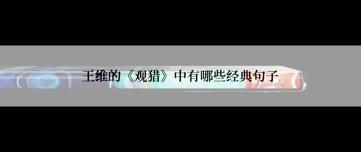 王维的《观猎》中有哪些经典句子